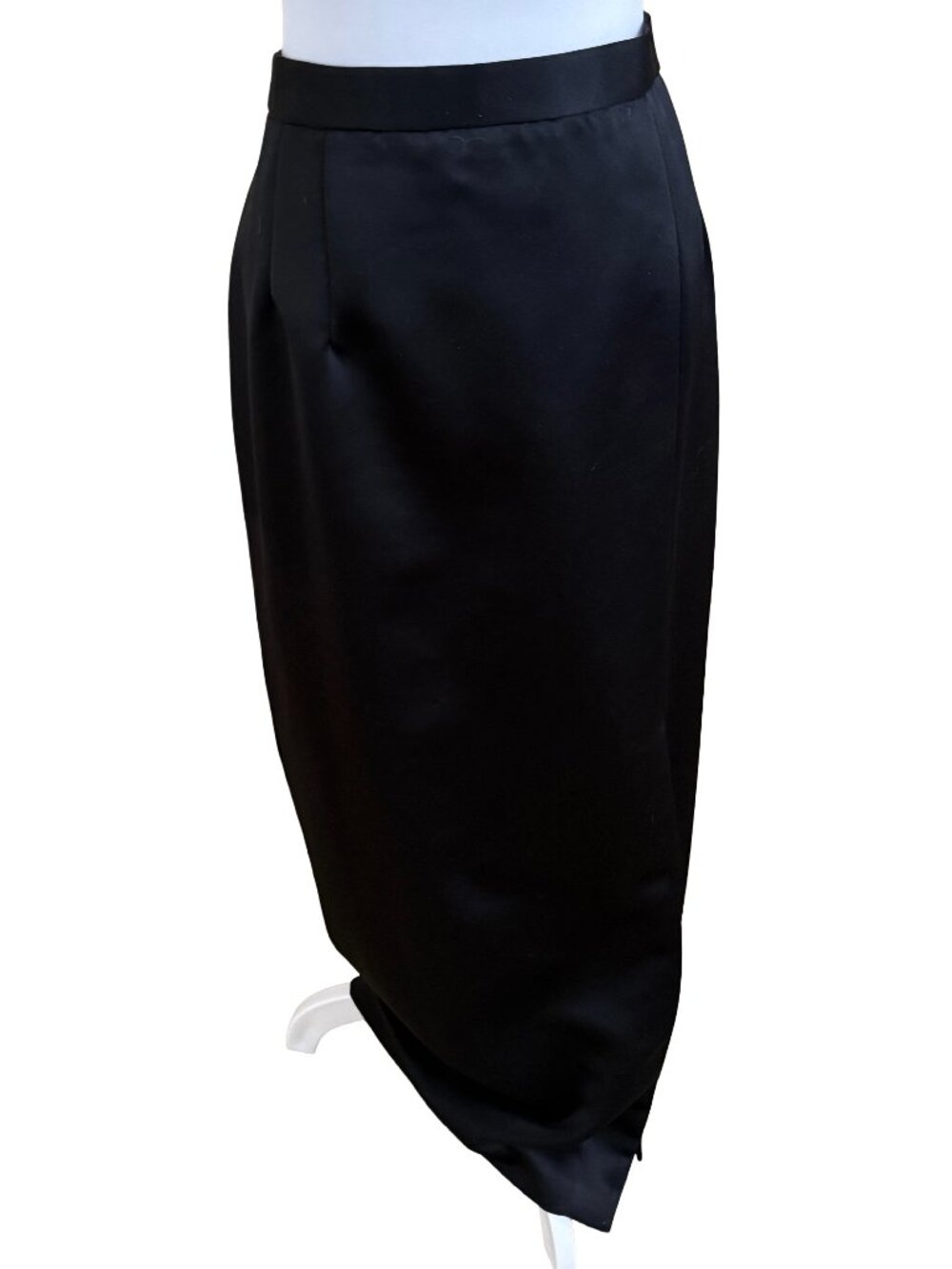 Patra Black Satin Formal Floor Length Evening Skirt Sz 14